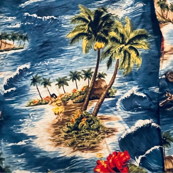 Styled by RJC Hawaii Men’s Tropical Hawaiian Shirt Surf & Palm Print 2 X 2XL 🌊🌴 - Picture 3 of 5